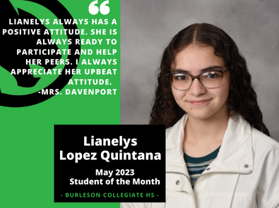 Lianelys Lopez Quintana Student of the Month